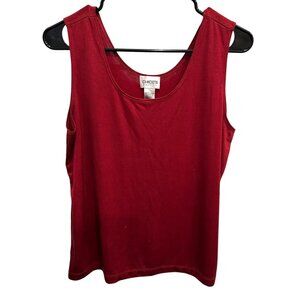Chicos Travelers Red Sleeveless Tank Top Womens Blouse Sz Large